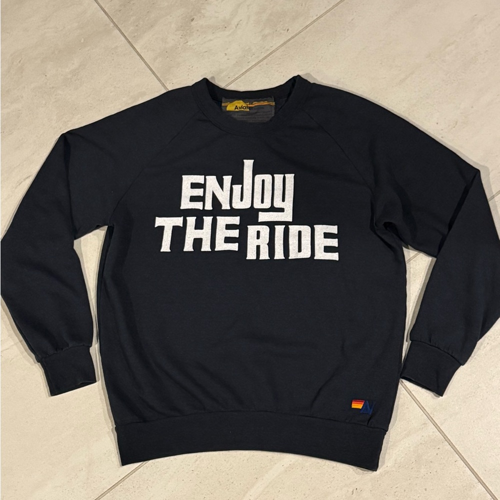 Aviator Nation Charcoal Enjoy The Ride Sweatshirt - Picture 2 of 10